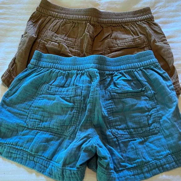 Set Of Two Pair Old Navy Pull On Shorts. Blue and Camel. Super Soft! Super Cute! - Picture 3 of 6